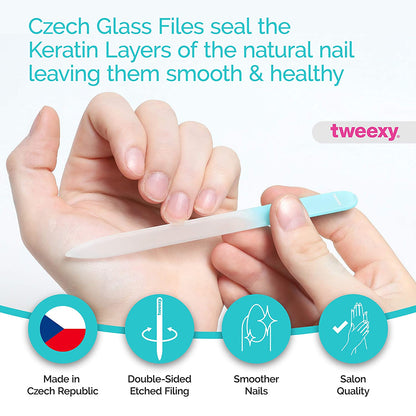Tweexy Genuine Czech Crystal Glass Nail File with Protective Case and Vinyl Sleeve, Manicure and Pedicure Tool, Nail Care Accessories (Purple) Health & Beauty > Personal Care > Cosmetics > Cosmetic Tools > Nail Tools tweexy   