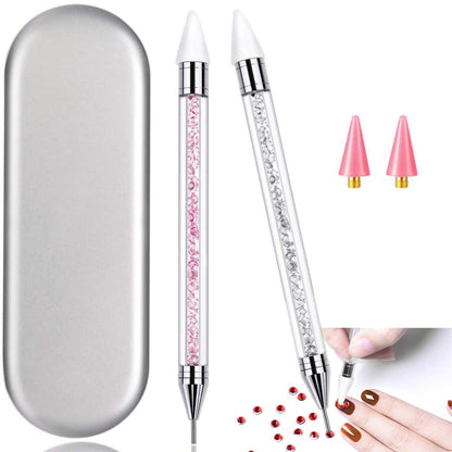 Nail Rhinestone Picker Dotting Tool with Extra 2 Wax Head, Dual-Ended DIY Nail Art Tool with Pink Acrylic Handle Health & Beauty > Personal Care > Cosmetics > Cosmetic Tools > Nail Tools HiMo PINK & WHITE  