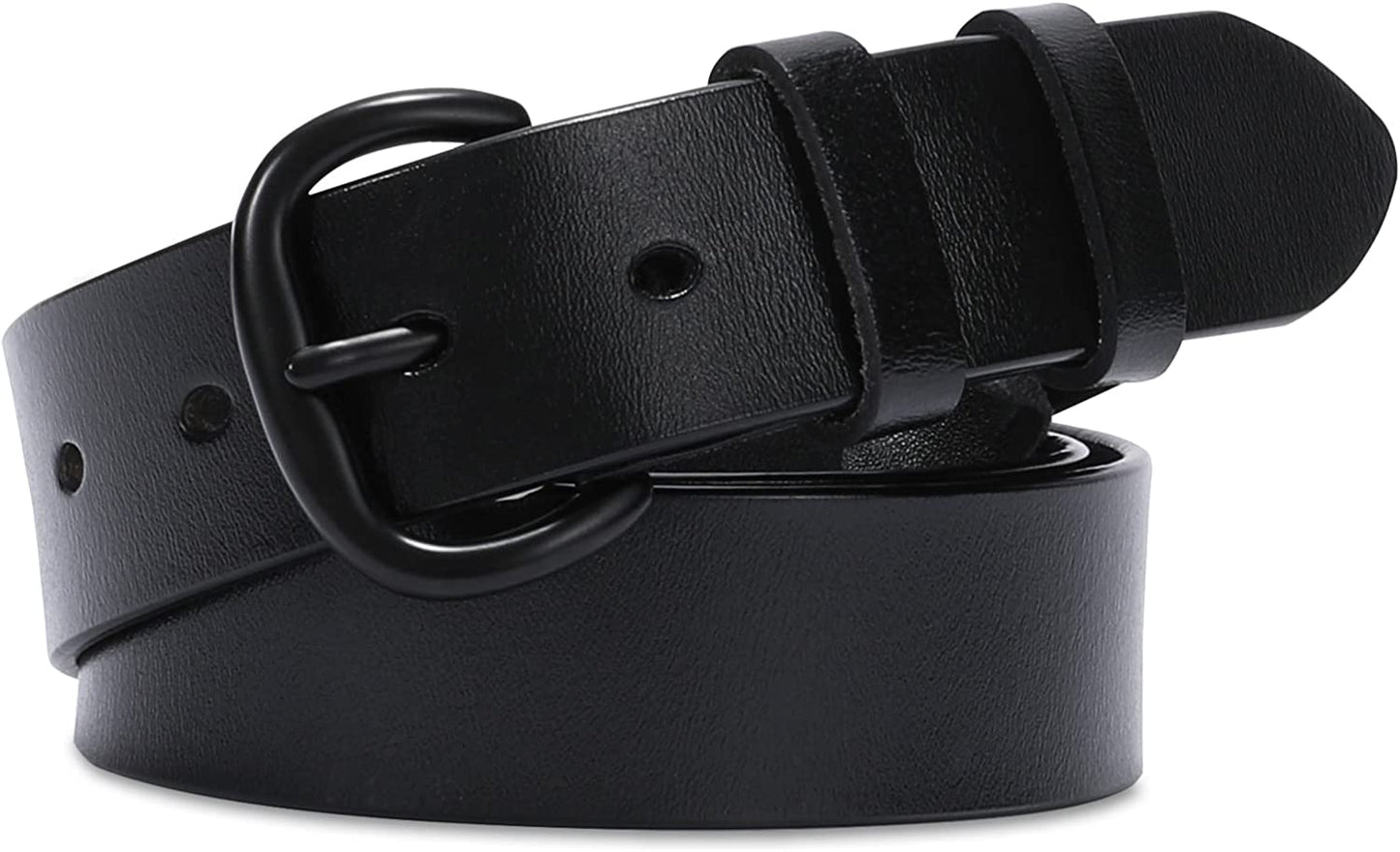 Women Leather Belt for Jeans Pants Dresses Black Ladies Waist Belt with Pin Buckle by WHIPPY Apparel & Accessories > Clothing Accessories > Belts WHIPPY 1-black S: Fit for Waist Size 25"-30" 