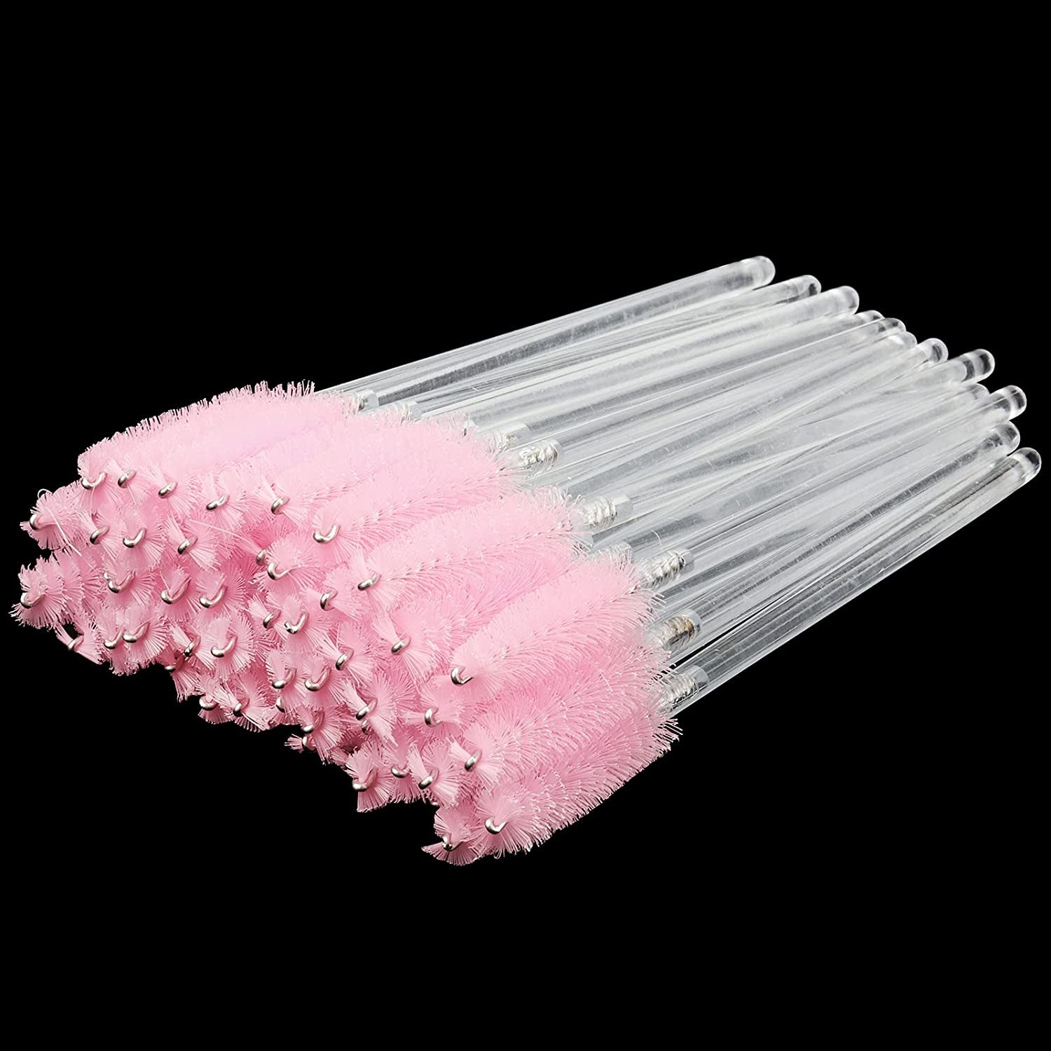 Myaokue-Up 300 Pack Disposable Mascara Wands Crystal Gold Handle Brush Lash Wand Eyelash Extension Tool Bulk Makeup Applicator (Crystal Blue/Deep Green-) Health & Beauty > Personal Care > Cosmetics > Cosmetic Tools > Makeup Tools myaokue-up Clear-Pink  