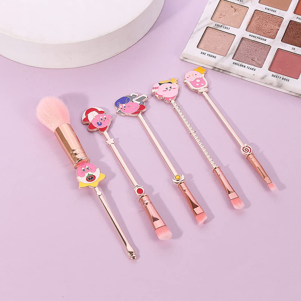 Cartoon Kirbys Makeup Brushes, Pink Cute Kirbys Makeup Brushes Set Professional Metal Handle Face Eye Makeup Brushes & Tools Health & Beauty > Personal Care > Cosmetics > Cosmetic Tools > Makeup Tools KF Ornament   