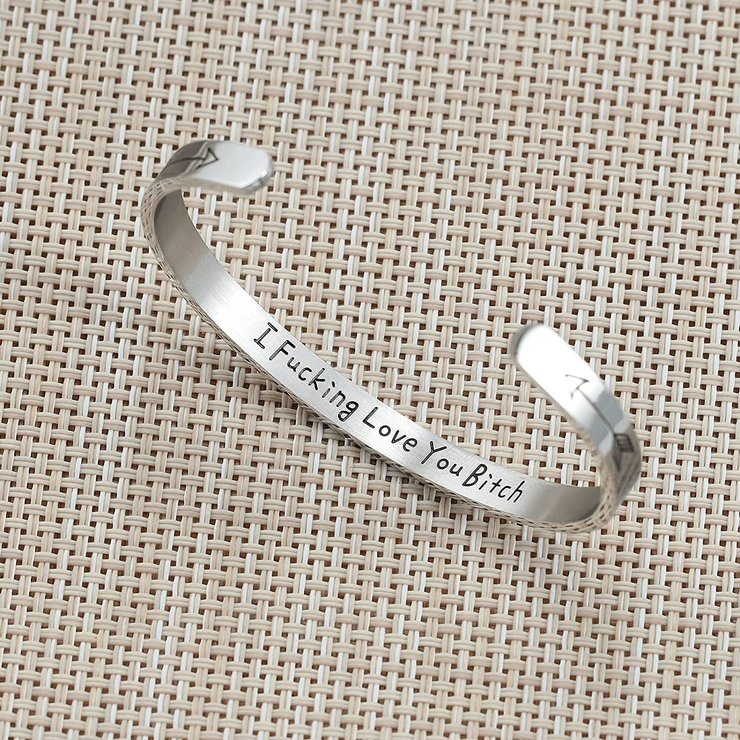 Best Friend Cuff Bracelet for Women Mantra Bracelets Engraved Stainless Steel Cuff Bangle Friendship Jewelry Personalized Gifts for Her Sister BFF Best Friends Apparel & Accessories > Jewelry > Bracelets liforlove   