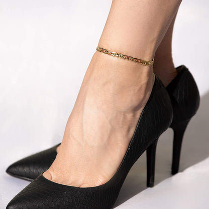 LIFETIME JEWELRY 5Mm Mariner Link Anklet for Women & Girls 24K Gold Plated Bracelet Apparel & Accessories > Jewelry > Anklets LIFETIME JEWELRY   