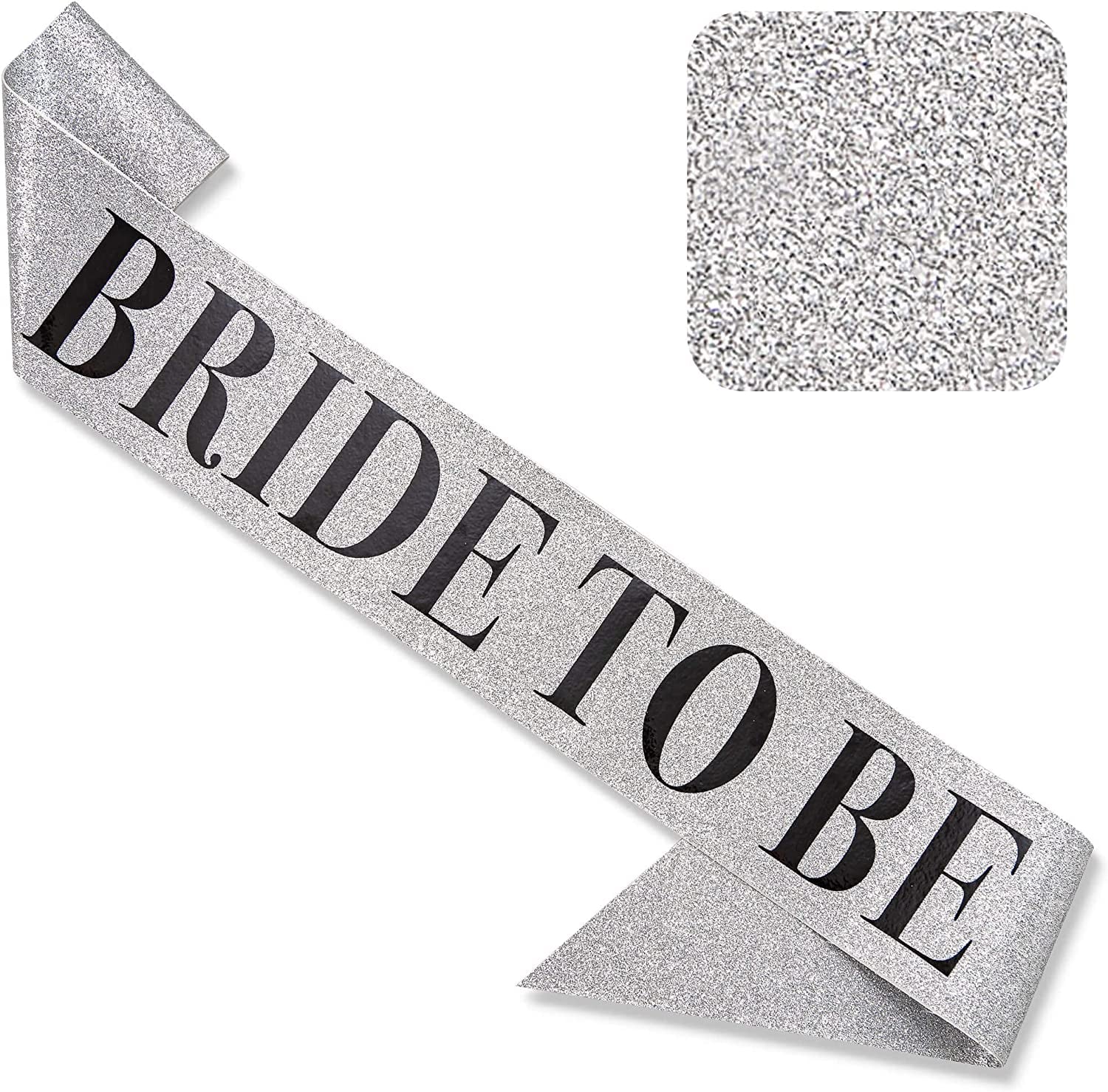 CORRURE 'Bride to Be' Sash for Bachelorette Party - Bridal Shower Black Glitter Sash with Multicolor Foil Lettering - Hen Party Decorations Supplies Accessories, Wedding Engagement Party Favors Gift Apparel & Accessories > Clothing Accessories > Sashes CORRURE Silver-black  