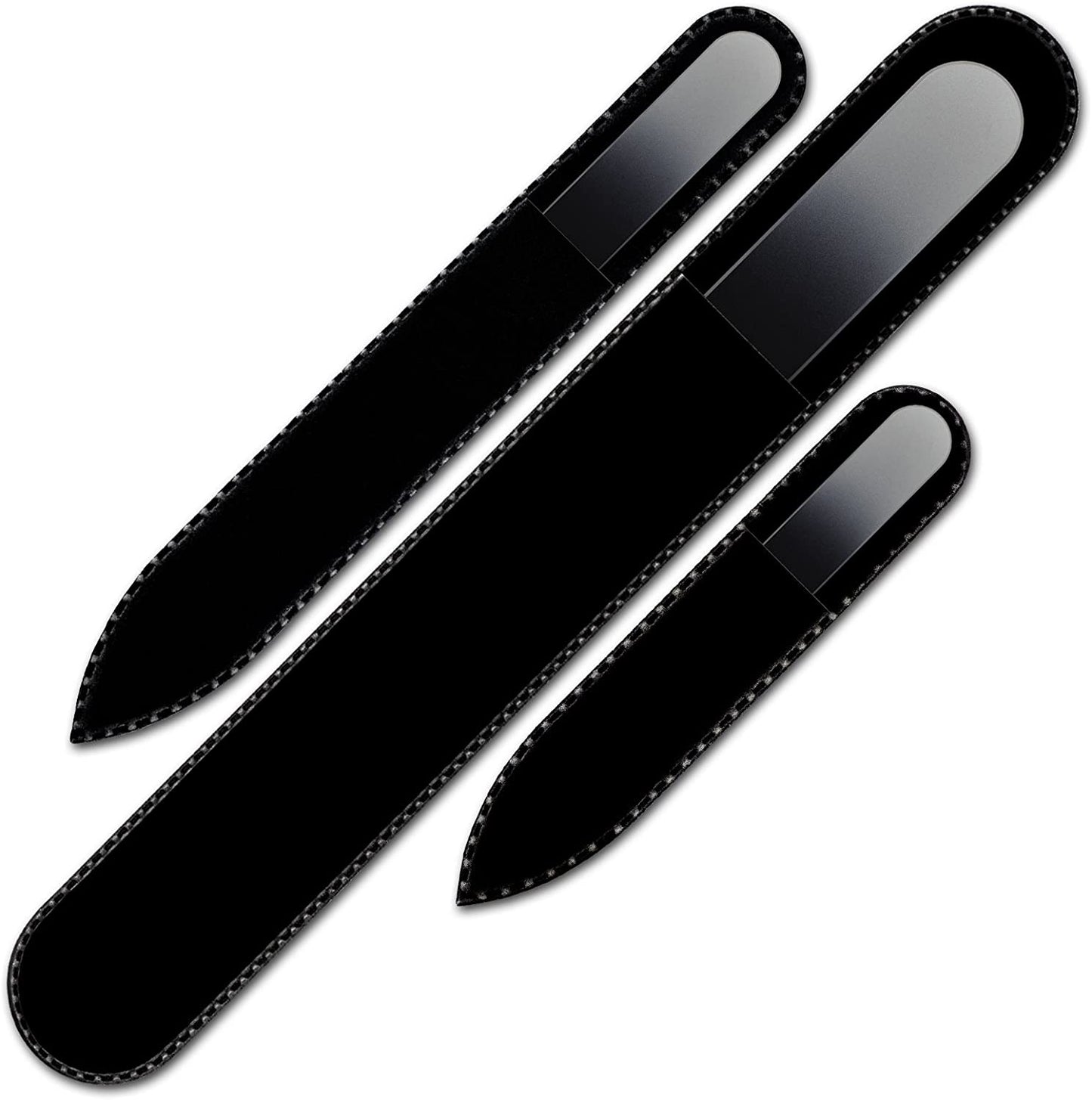 Mont Bleu Gift Set for Men of 3 Glass Nail Files in Pouch - Genuine Czech Tempered Glass - Handmade Gifts for Men - Premium Glass Nail File Manicure & Pedicure Tools Health & Beauty > Personal Care > Cosmetics > Cosmetic Tools > Nail Tools Mont Bleu   