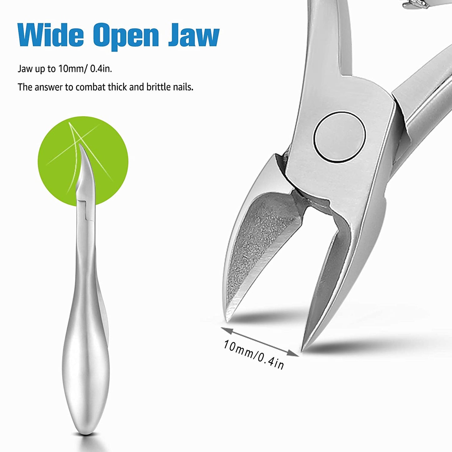 FERYES Toenail Clippers for Thick,Fungal or Ingrown Toenails - Ingrown Nail Clipper for Men,Women,Seniors,Podiatrist - Heavy Duty 4R13 Stainless Steel Toenail Tool - Silver Health & Beauty > Personal Care > Cosmetics > Cosmetic Tools > Nail Tools FERYES   