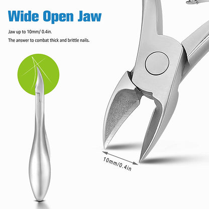FERYES Toenail Clippers for Thick,Fungal or Ingrown Toenails - Ingrown Nail Clipper for Men,Women,Seniors,Podiatrist - Heavy Duty 4R13 Stainless Steel Toenail Tool - Silver Health & Beauty > Personal Care > Cosmetics > Cosmetic Tools > Nail Tools FERYES   