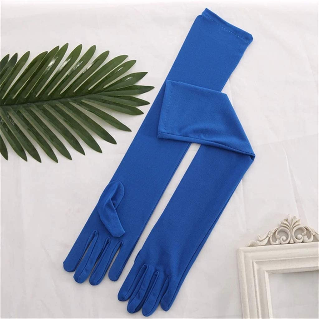 Dreamhigh Women'S Evening Party Mittens 21 " Long Black / White Satin Finger Gloves Apparel & Accessories > Clothing Accessories > Gloves & Mittens DreamHigh   