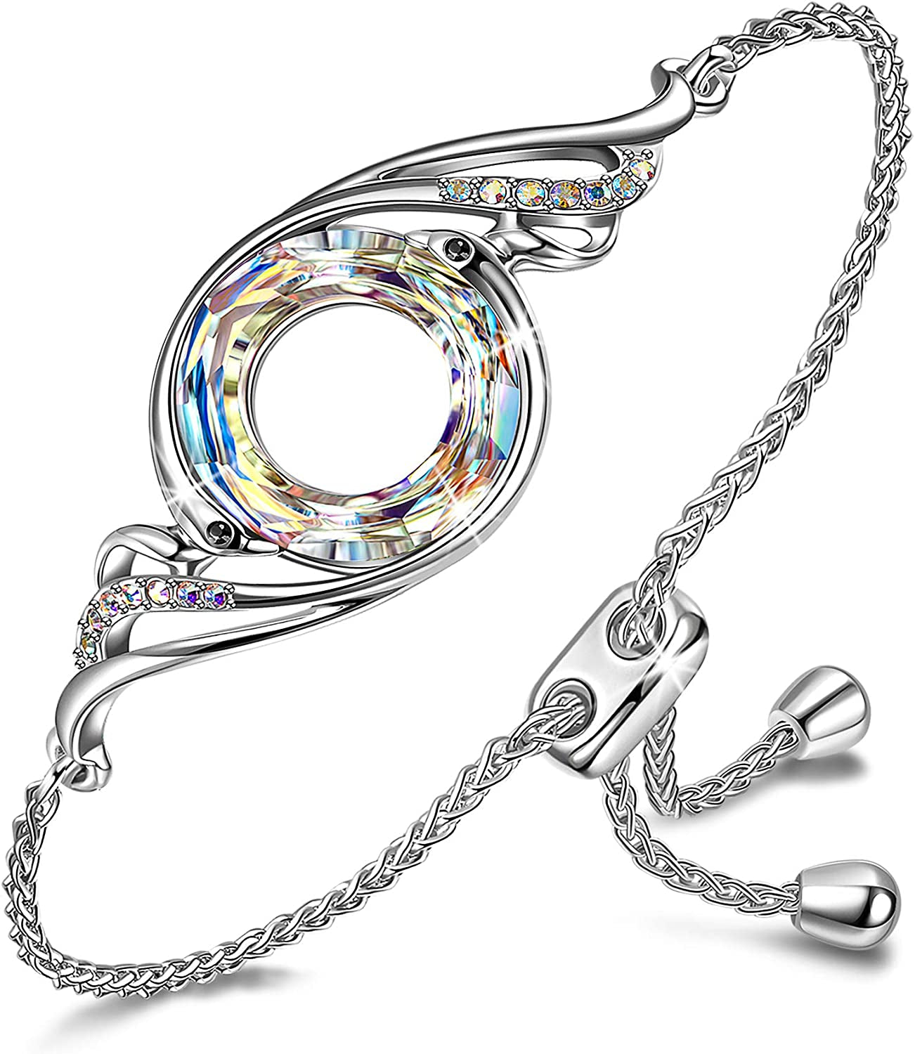 Kate Lynn "Rise from the Ashes" Phoenix Bracelet Made with Crystals from Austria, Adjustable Slider Bracelet for Women, Packaged with Jewelry Box, Christmas Gifts Birthday Gifts for Women, Symbol of Luck and Renewal Apparel & Accessories > Jewelry > Bracelets Kate Lynn Aurore Boreale  