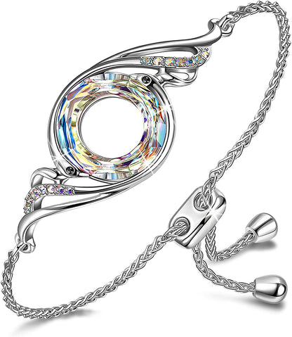 Kate Lynn "Rise from the Ashes" Phoenix Bracelet Made with Crystals from Austria, Adjustable Slider Bracelet for Women, Packaged with Jewelry Box, Christmas Gifts Birthday Gifts for Women, Symbol of Luck and Renewal Apparel & Accessories > Jewelry > Bracelets Kate Lynn Aurore Boreale  
