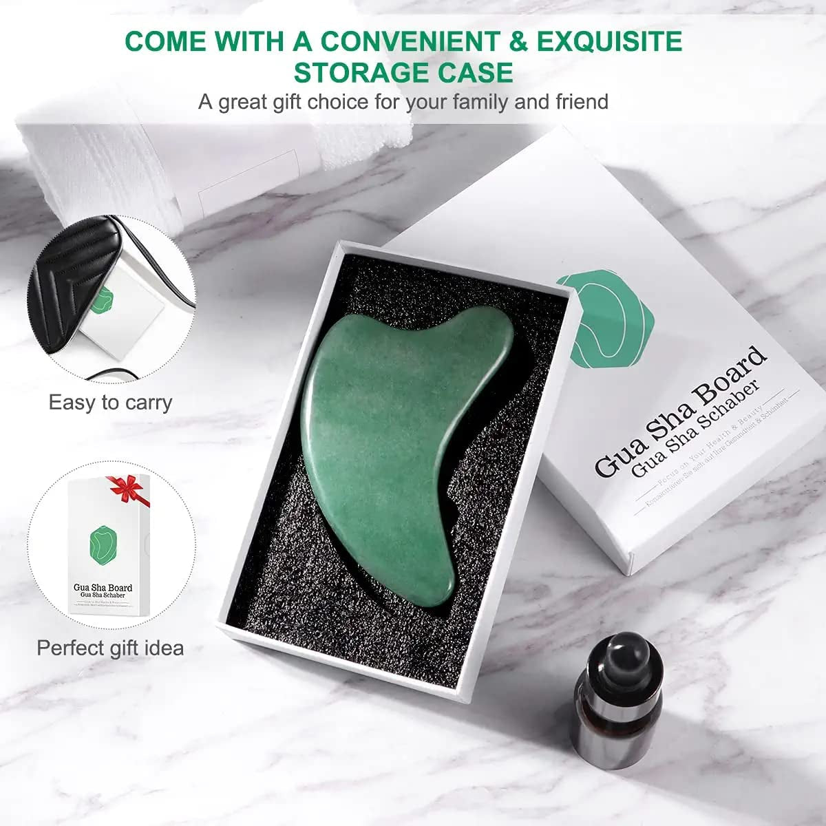 Jade Guasha Tool for Face - Gua Sha Facial Tools Stone for Face and Body Massage Skincare Prevents Wrinkles Health & Beauty > Personal Care > Cosmetics > Cosmetic Tools > Skin Care Tools icolorfuled   