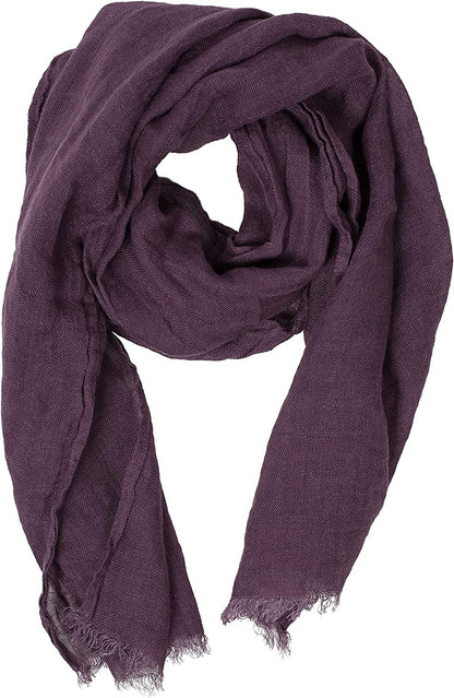 Lusie'S Linen Scarf - 100% Linen - Imported from Europe Apparel & Accessories > Clothing Accessories > Scarves & Shawls LUSIE'S LINEN Purple  