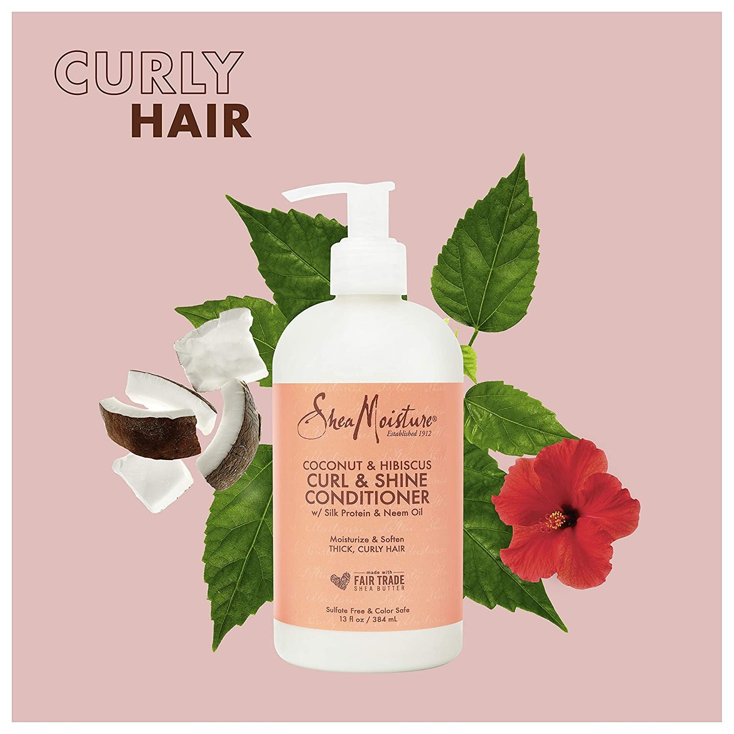 Sheamoisture Conditioner Curl Shine Silicone for Curly Hair Coconut Hibiscus Moisturize & Define 13Oz Health & Beauty > Personal Care > Hair Care SheaMoisture   