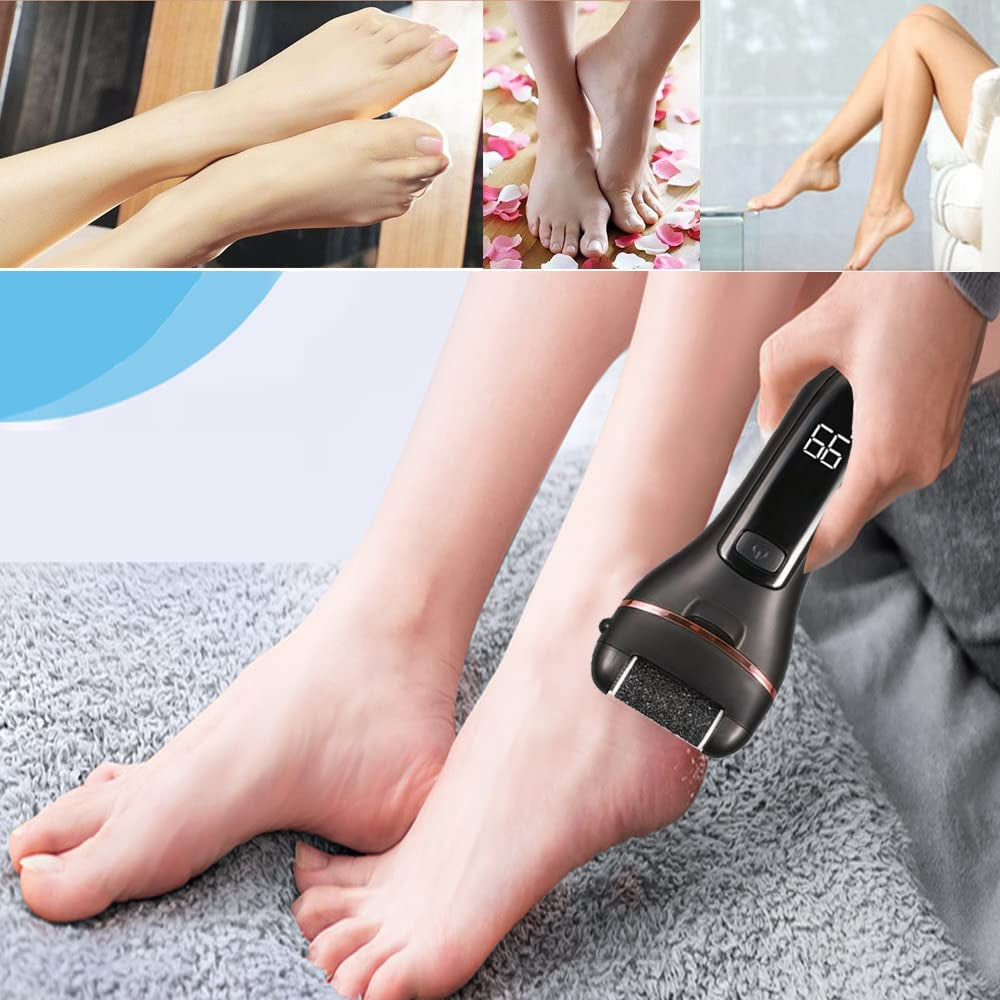 Electric Callus Remover for Feet, Rechargeable Foot Callus Remover Pedicure Tools Foot File, Professional Pedicure Kit Feet Care for Dead,Hard Cracked Dry Skin with 6 Grinding Heads,2Speed,Lcd Display Health & Beauty > Personal Care > Foot Care Aibixile   