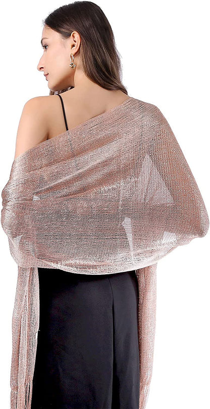 Missshorthair Women'S Sparkle Shawls and Wraps with Buckle for Wedding Party Dresses Apparel & Accessories > Clothing Accessories > Scarves & Shawls MissShorthair   