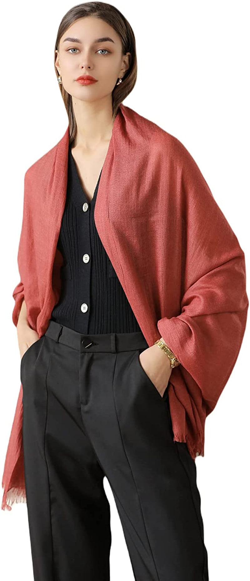 Jeelow Cotton Feel Scarf Shawl Wrap Soft Lightweight Scarves and Wraps for Men Women Apparel & Accessories > Clothing Accessories > Scarves & Shawls Jeelow   