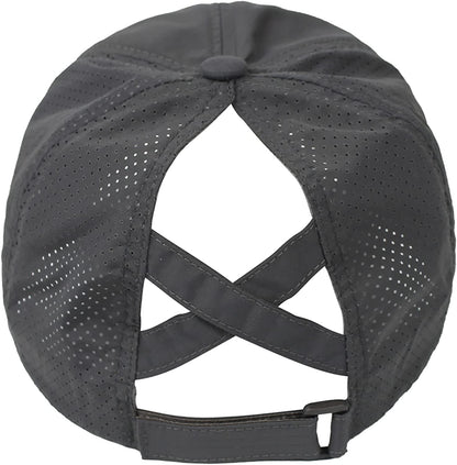 Mukeyo Womens Criss Cross Ponytail Baseball Cap Adjustable Messy High Bun Ponycap Quick Drying Hat Apparel & Accessories > Clothing Accessories > Hats KYLIE MAX   