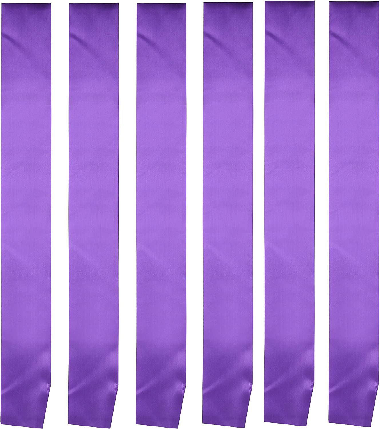 I-MART Blank Satin Sash, Princess, Beauty Queen, Homecoming, Winner, Mayor, Make Your Own Pins, Party Plain Pageant Sashes (Pack of 6 - Black) Apparel & Accessories > Clothing Accessories > Sashes I-MART Pack of 6, Purple  