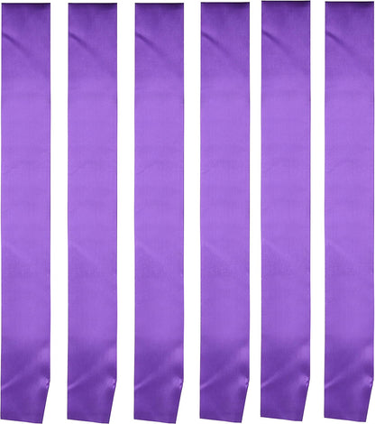 I-MART Blank Satin Sash, Princess, Beauty Queen, Homecoming, Winner, Mayor, Make Your Own Pins, Party Plain Pageant Sashes (Pack of 6 - Black) Apparel & Accessories > Clothing Accessories > Sashes I-MART Pack of 6, Purple  