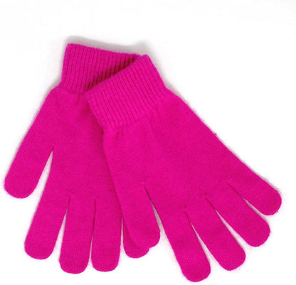 Imongol-Pure Cashmere Women Full Fingers Gloves Ladies Gloves Mittens- Gloves Knitted Apparel & Accessories > Clothing Accessories > Gloves & Mittens iMongol Pink  