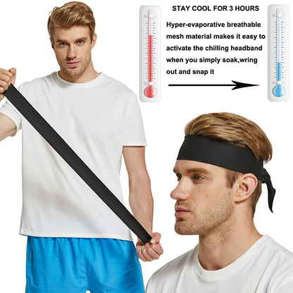 Instant Chill Head Tie Cooling Headbands for Men Women Moisture Wicking Headband Have Cooling Effect Apparel & Accessories > Clothing Accessories > Bandanas & Headties QING   