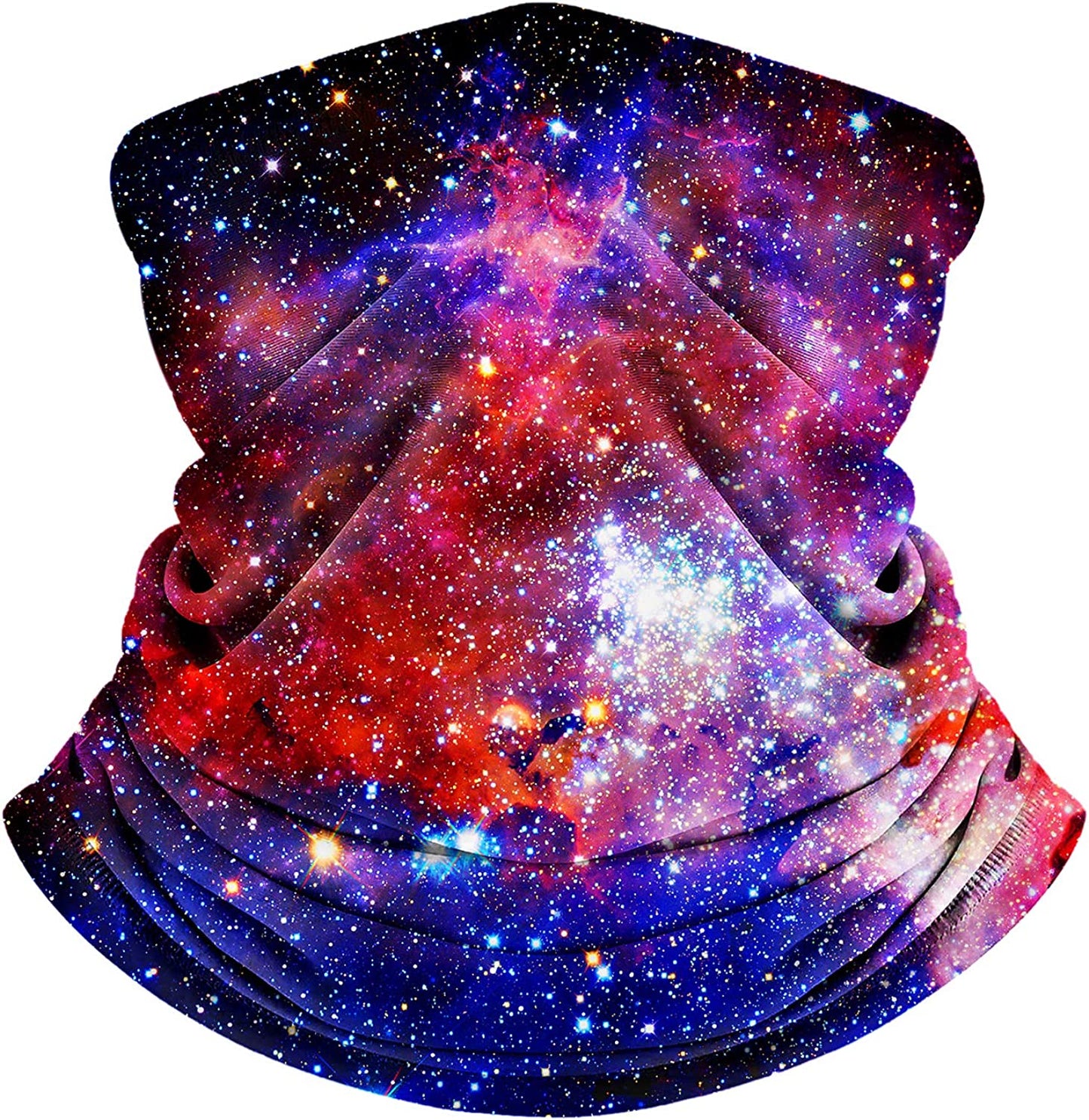MOBUR Neck Gaiter Face Scarf Mask Bandana Dust Face Mask Headband with Adjustable Tie behind Head Straps Apparel & Accessories > Clothing Accessories > Bandanas & Headties MOBUR Colorful Galaxy  