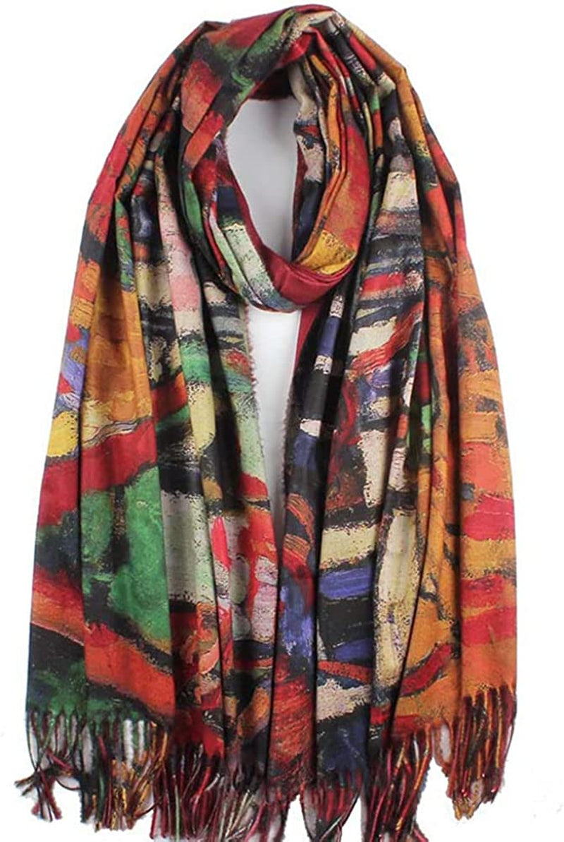 Soft Cashmere Feel Scarf for Women Elegant Art Print Winter Warm Scarves Large Shawl Wrap Monet Klimt Van Gogh Gifts Apparel & Accessories > Clothing Accessories > Scarves & Shawls Umjetnost C09  