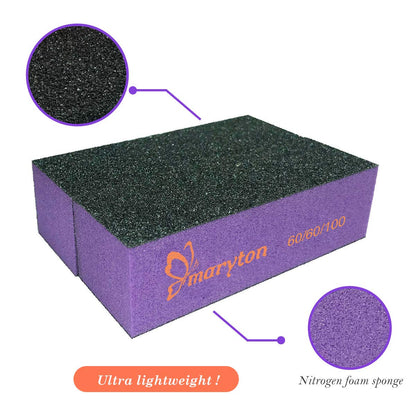 Maryton Nail Buffer Sanding Block Polisher Buffing File 60/100 Grit for Acrylic Nail Art Kit Manicure Tools 10 PCS (Black Purple) Health & Beauty > Personal Care > Cosmetics > Cosmetic Tools > Nail Tools MARYTON   