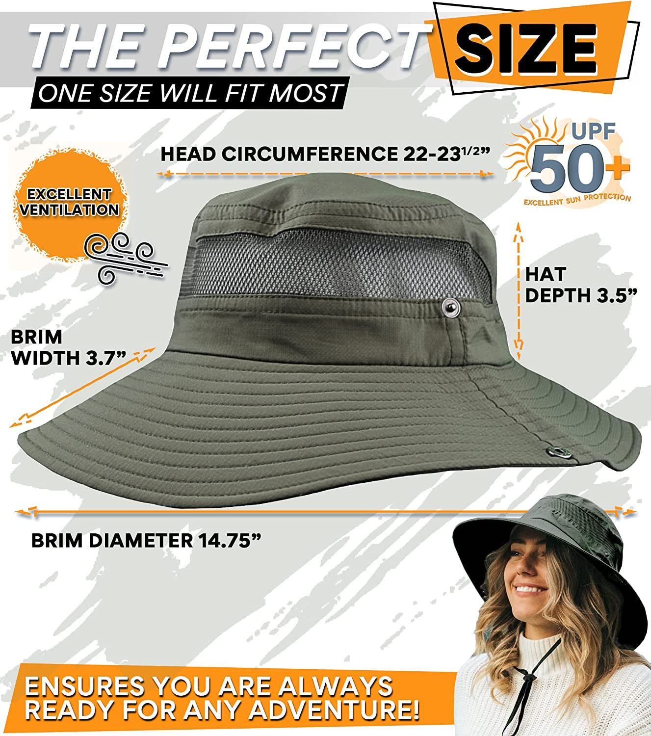 Geartop Wide Brim Sun Hat for Men and Women - Mens Bucket Hats with UV Protection for Hiking - Beach Hats for Women UPF 50+ Apparel & Accessories > Clothing Accessories > Hats GearTOP   