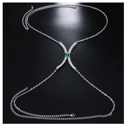 Silver Rhinestone Chest Bracket Bra Chain Body Jewelry Bikini Crystal Body Chain Rhinestone Bra Underwear Chain Sexy Lingerie Chest Chain for Women(Chest Bracket Chain) Apparel & Accessories > Jewelry > Body Jewelry Cusmyre   