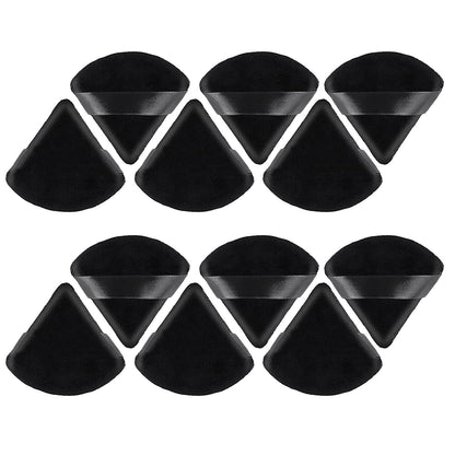Sibba 12Pcs Powder Puff Triangle Shape Face Makeup Puff for Loose Powder Foundation Soft Cosmetic Sponge Wet and Dry Powder Puff Pads Large Body Cotton Powder Cushion Puffs (Black) Health & Beauty > Personal Care > Cosmetics > Cosmetic Tools > Makeup Tools Sibba Black  