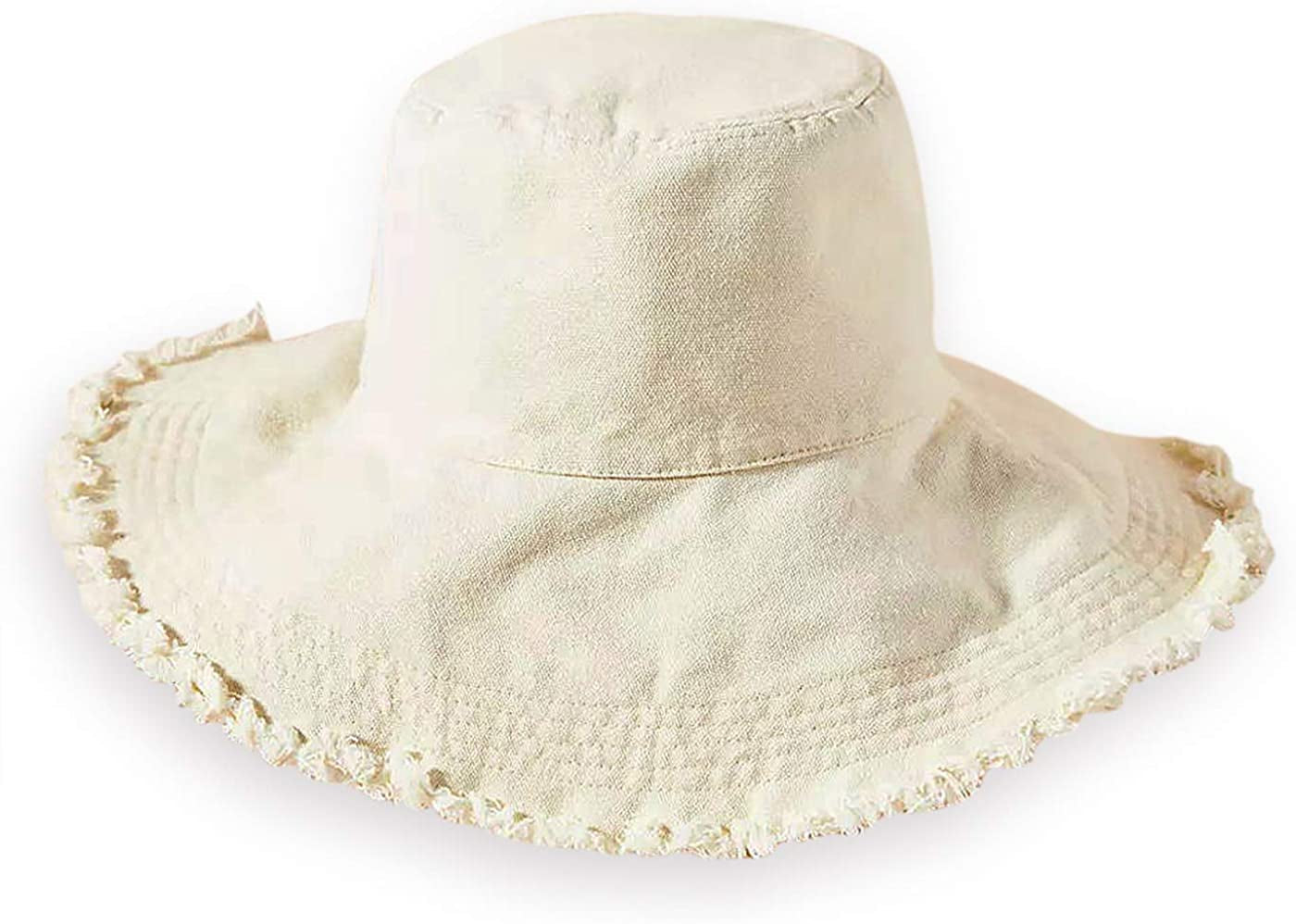 HZEYN Bucket Hats for Women Wide Brim Summer Travel Packable Cotton Bucket Beach Sun Hat UPF 50+ Apparel & Accessories > Clothing Accessories > Hats HZEYN Beige  