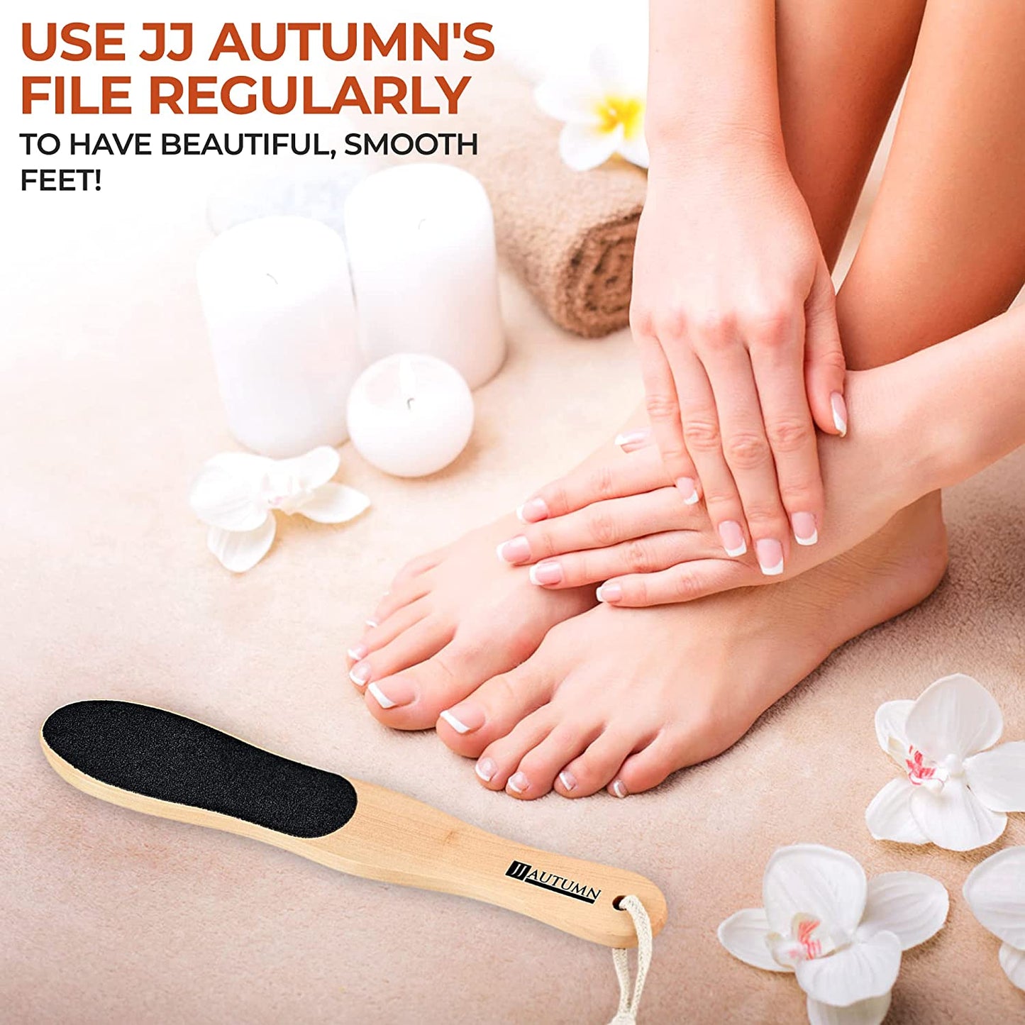 JJ Autumn Professional Pedicure Foot File Callus Remover with Double Sided Foot Scrubber for Dry and Wet Feet | Coarse & Fine Two-Sided Scraper | Foot Scraper for Dead Skin | Spa Quality Foot Filer Feet Rasp | Gentle & Friendly Foot File Health & Beauty > Personal Care > Foot Care JJ Autumn   