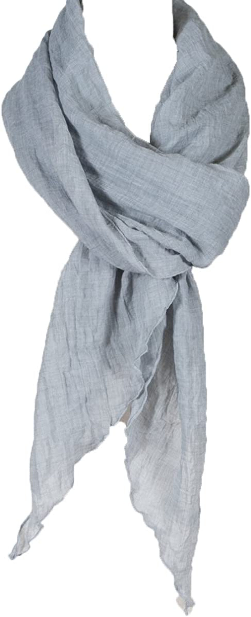 Cotton Solid Color Wrinkle Linen Scarf, Fashion Scarf, Multi Color, Beach Scarf Apparel & Accessories > Clothing Accessories > Scarves & Shawls Aleena Silver One Size 