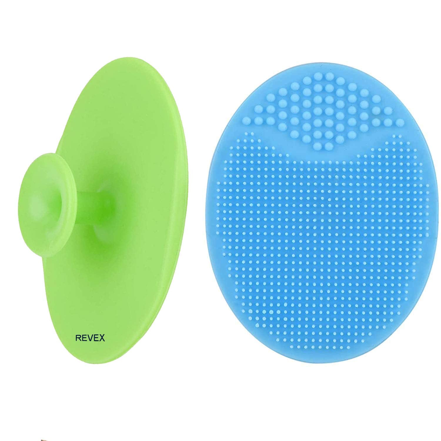 Face Scrubber,Soft Silicone Facial Cleansing Brush Wash Sponge Massage Pore Blackhead Removing Exfoliating Scrub for Sensitive Greasy Dry and All Kinds of Skin (Blue+Green) Health & Beauty > Personal Care > Cosmetics > Cosmetic Tools > Skin Care Tools REVEX 2pack-blue+green  