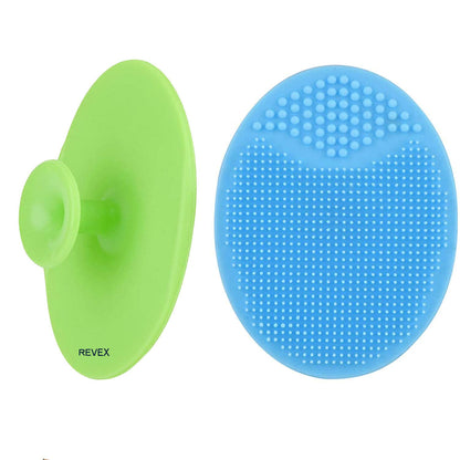 Face Scrubber,Soft Silicone Facial Cleansing Brush Wash Sponge Massage Pore Blackhead Removing Exfoliating Scrub for Sensitive Greasy Dry and All Kinds of Skin (Blue+Green) Health & Beauty > Personal Care > Cosmetics > Cosmetic Tools > Skin Care Tools REVEX 2pack-blue+green  