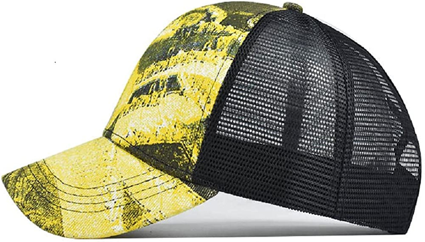 Tie Dye Ponytail Hole Baseball Cap for Women Men Adjustable Trucker Mesh Sun Hat Apparel & Accessories > Clothing Accessories > Hats MPARTIDO   