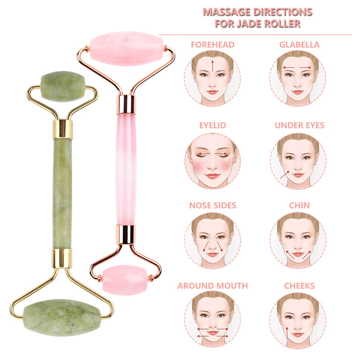 Deciniee Jade Roller for Face,Gua Sha Massage Tool,Rose Quartz Jade Roller and Gua Sha 6 in 1 Face Massager Women Gift Set,Anti-Aging Authentic Facial Beauty Roller-Rejuvenate Skin and Remove Wrinkles Health & Beauty > Personal Care > Cosmetics > Cosmetic Tools > Skin Care Tools Deciniee   