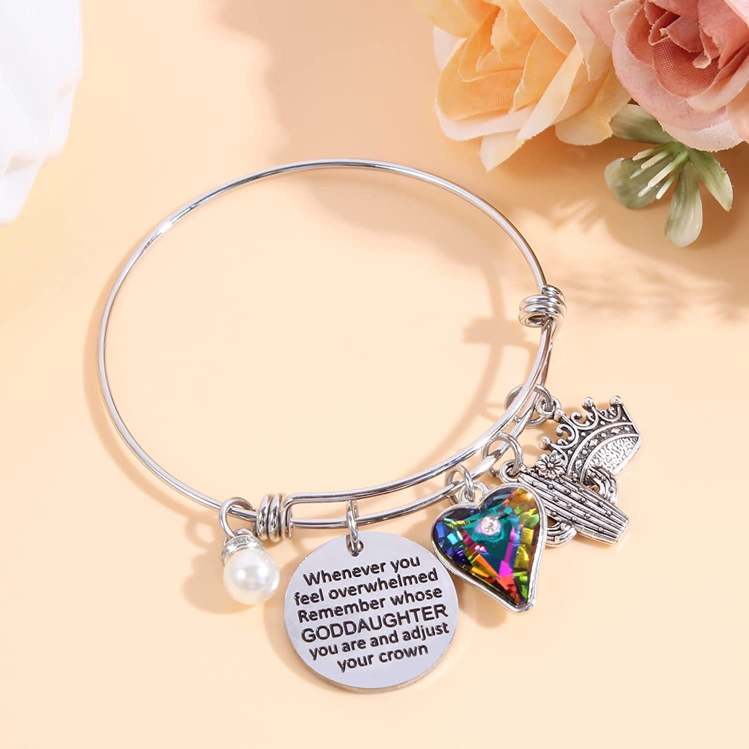 Inspirational Charm Bracelets Gifts for Aunt Mom Godmother Grandma Niece Sister Goddaughter Daughter Granddaughter Best Friend, Birthday Bangle Jewelry Gifts for Women and Teen Girls Apparel & Accessories > Jewelry > Bracelets Miss Pink   