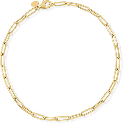 RS Pure by Ross-Simons Italian 14Kt Yellow Gold Paper Clip Link Anklet. 9 Inches Apparel & Accessories > Jewelry > Anklets Ross-Simons   