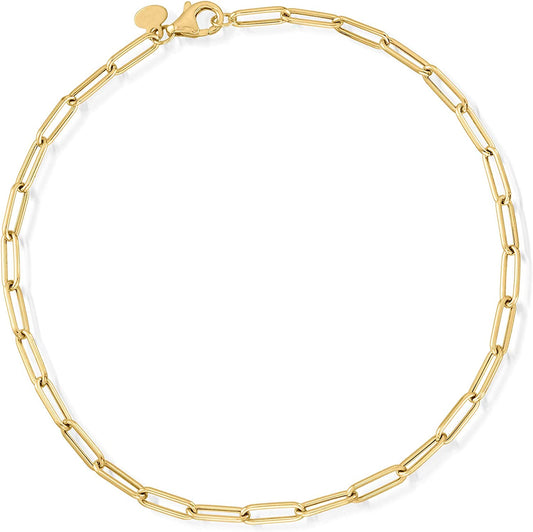 RS Pure by Ross-Simons Italian 14Kt Yellow Gold Paper Clip Link Anklet. 9 Inches Apparel & Accessories > Jewelry > Anklets Ross-Simons   