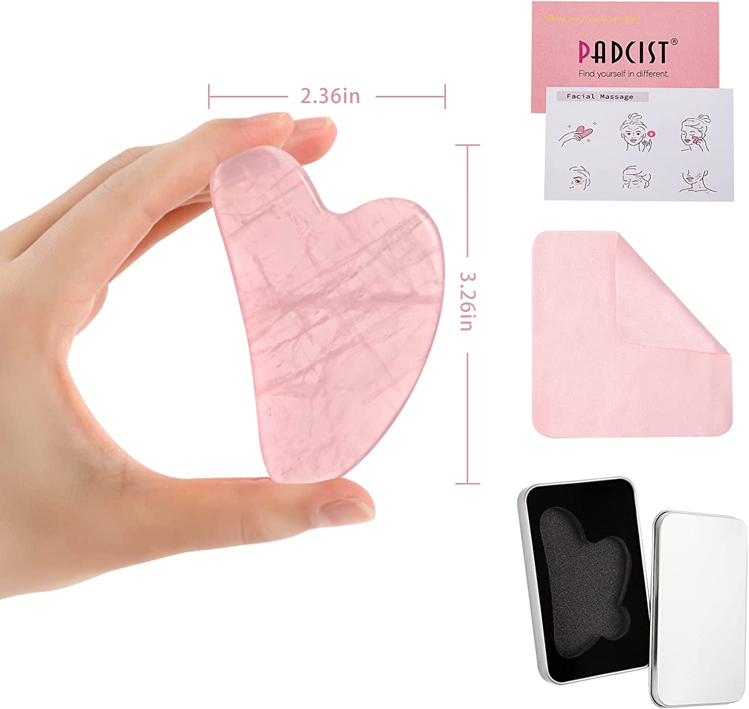 Gua Sha Facial Tool,Guasha Tool for Face,Facial and Body Massager,Natural Stones Rose Quartz,Scraping and SPA Acupuncture Therapy to Lift,Decrease Puffiness and Tighten.(Pink) Health & Beauty > Personal Care > Cosmetics > Cosmetic Tools > Skin Care Tools Ecoswer   