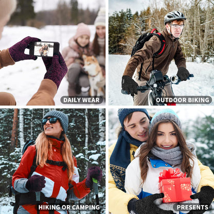 Winter Gloves for Women and Men 1/2/3 Pairs,Upgraded Touch Screen Gloves,Anti-Slip Silicone Gel- Thermal Soft Wool Lining Apparel & Accessories > Clothing Accessories > Gloves & Mittens COOYOO   