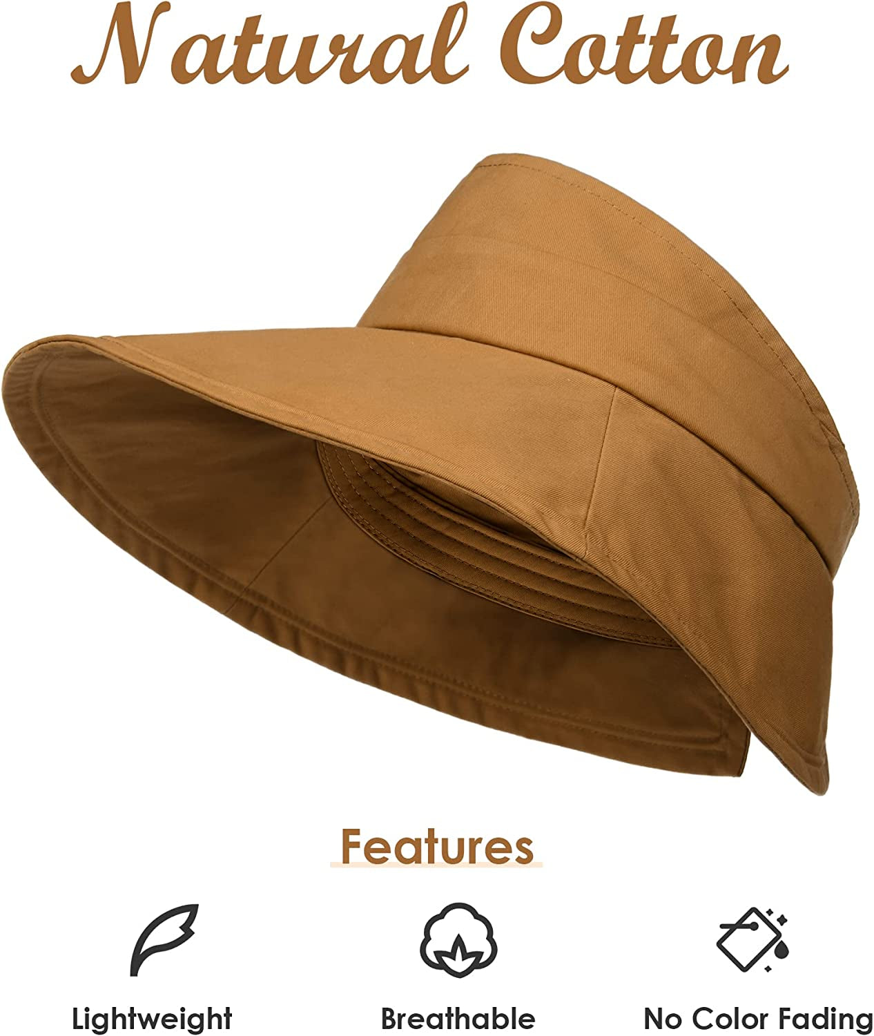 Sun Visors for Women UV Protection Wide Brim Sun Visor Hat Packable Summer Beach Visors for Women Adjustable Apparel & Accessories > Clothing Accessories > Hats Hatiis   