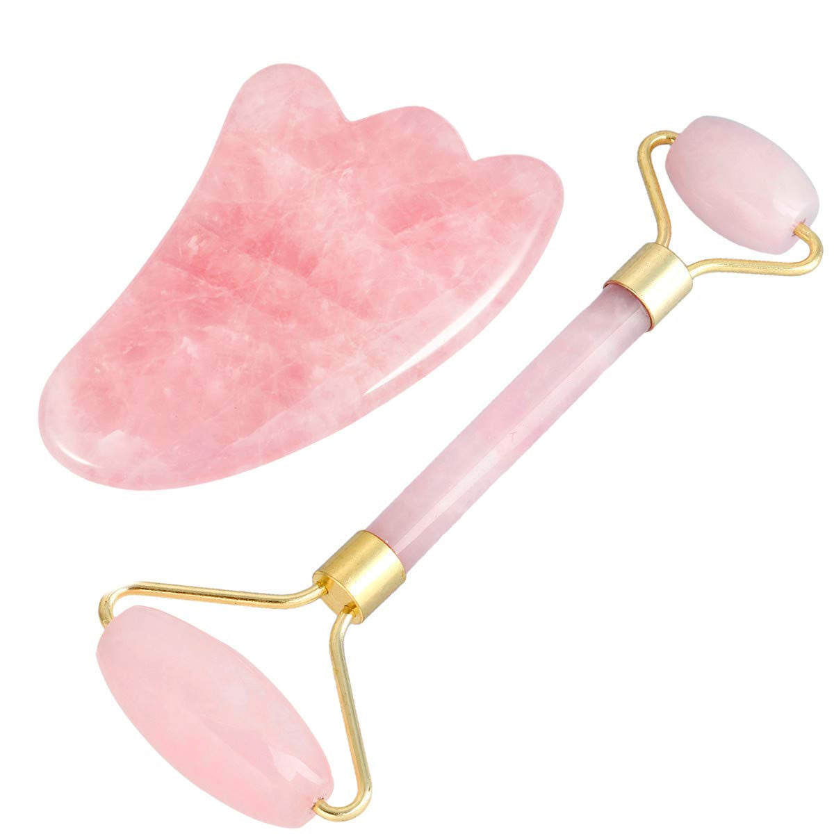 Mookaitedecor Rose Quartz Roller & Gua Sha Tool for Face and Neck Massage, Facial Massager for anti Aging Health & Beauty > Personal Care > Cosmetics > Cosmetic Tools > Skin Care Tools mookaitedecor Rose Quartz Roller & Gua Sha Tool 1  