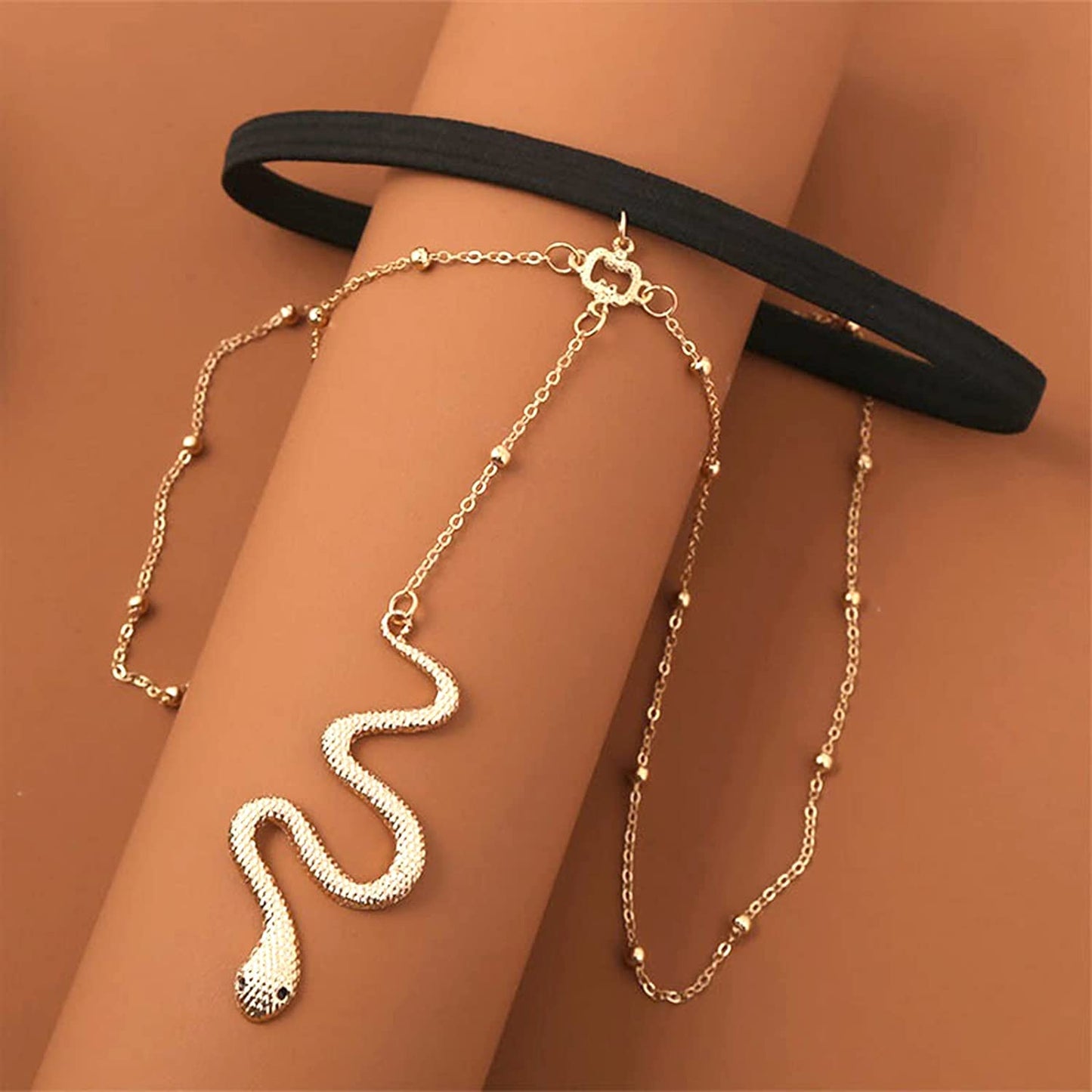 Snake Leg Chain Jewelry for Women Thigh Chain Boho Body Chain Snake Pendant Body Jewelry for Girls Apparel & Accessories > Jewelry > Body Jewelry choice of all   