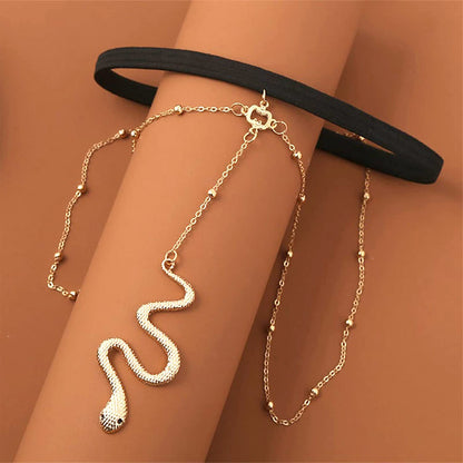 Snake Leg Chain Jewelry for Women Thigh Chain Boho Body Chain Snake Pendant Body Jewelry for Girls Apparel & Accessories > Jewelry > Body Jewelry choice of all   