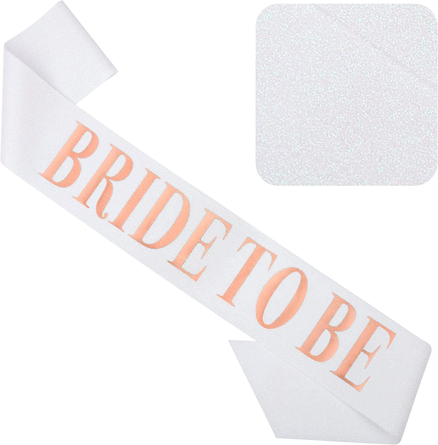 CORRURE 'Bride to Be' Sash for Bachelorette Party - Bridal Shower Black Glitter Sash with Multicolor Foil Lettering - Hen Party Decorations Supplies Accessories, Wedding Engagement Party Favors Gift Apparel & Accessories > Clothing Accessories > Sashes CORRURE Rose Gold - White  