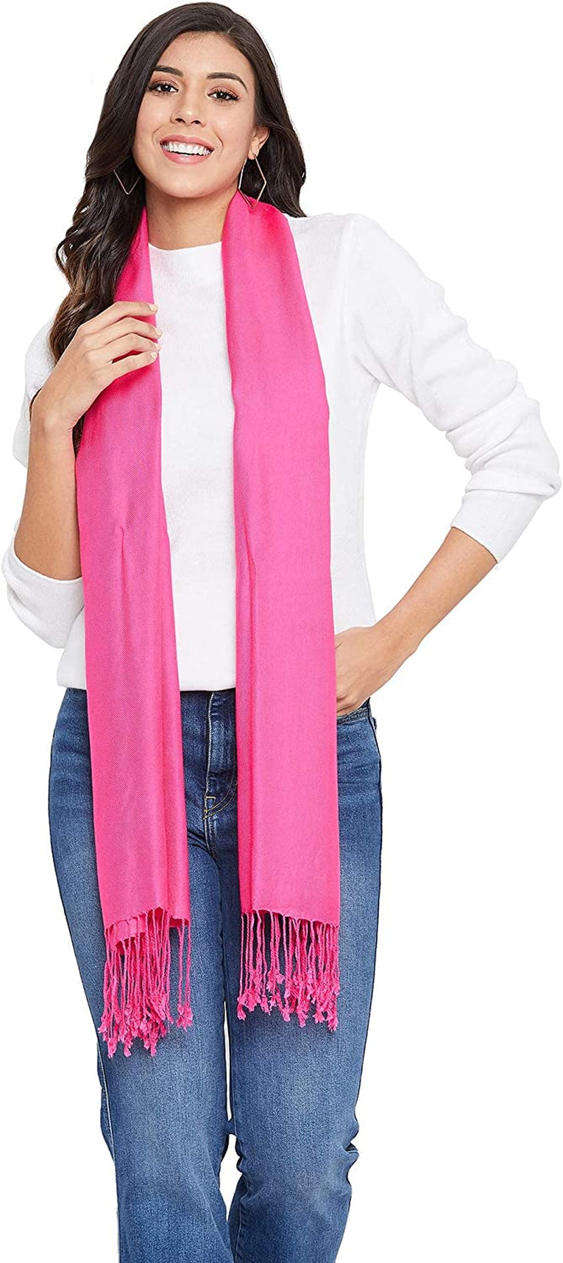 Fashion Women'S Silk Scarf Luxury Satin Shawl Wraps Apparel & Accessories > Clothing Accessories > Scarves & Shawls Goood Times Pink  
