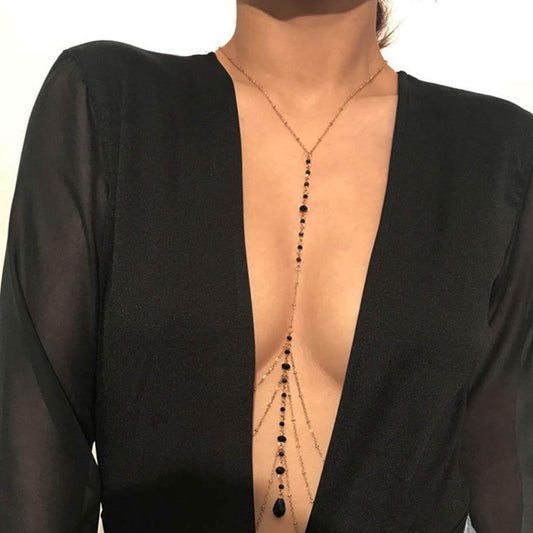 Cosydays Sexy Belly Chain Gold Rhinestone Harness Body Chain Beach Bikini Chains Waist Nightclub Body Chain Jewelry for Women and Girls (A-Rhinestone) Apparel & Accessories > Jewelry > Body Jewelry COSYDAYS   